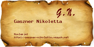 Gaszner Nikoletta névjegykártya