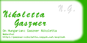 nikoletta gaszner business card